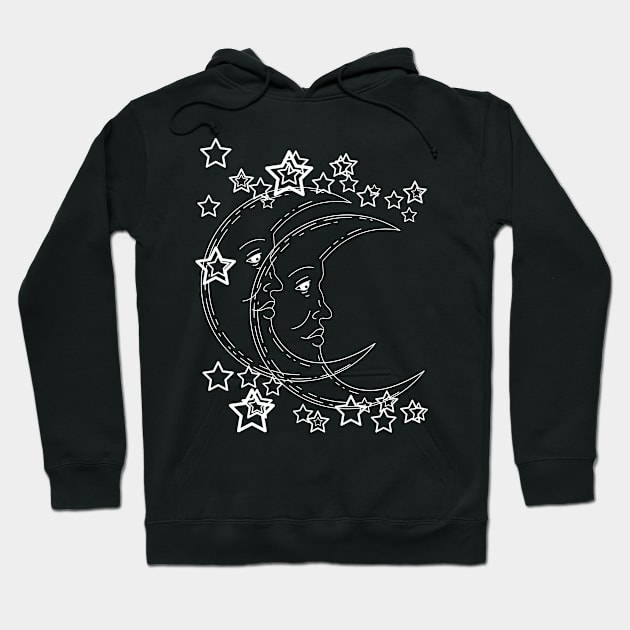 Moon and Stars Hoodie by LadiesGoldenSpiral